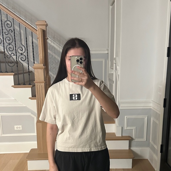 Nike Tops - Nike Cream Short Sleeve Logo Tee